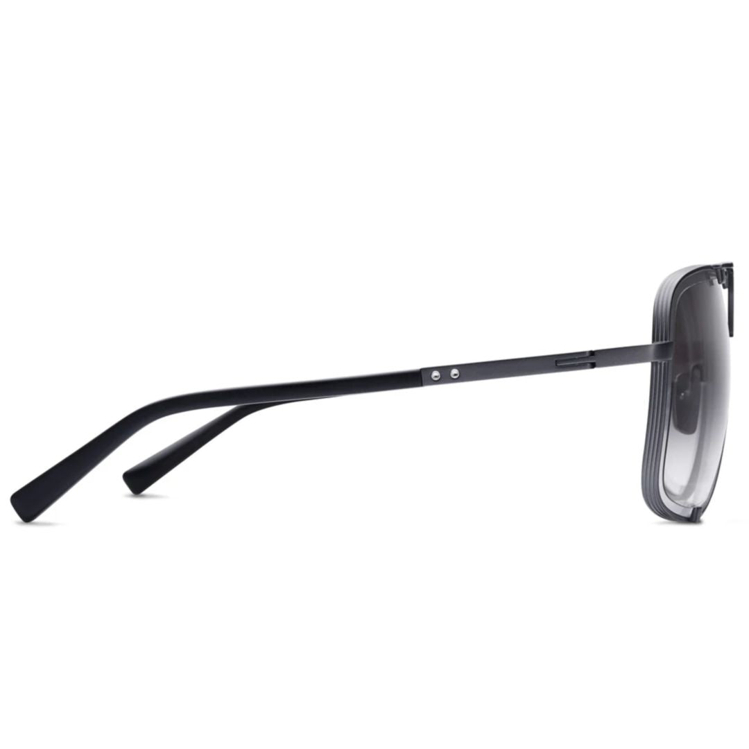 Mach-Five Bold Aviator-Style Sunglasses with Gradient Grey Lenses