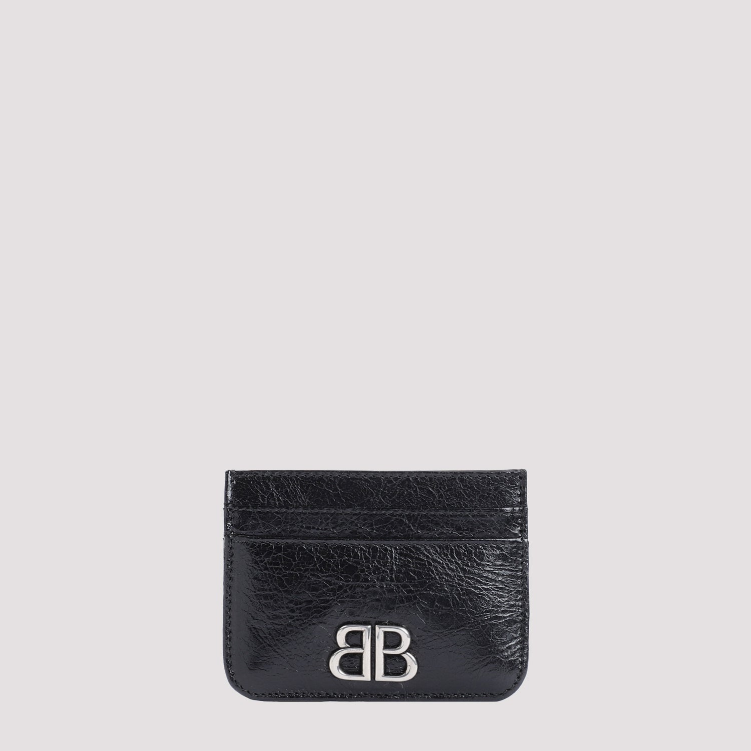 Monaco Ca Ho Wom Black Lamb Leather Credit Card Case