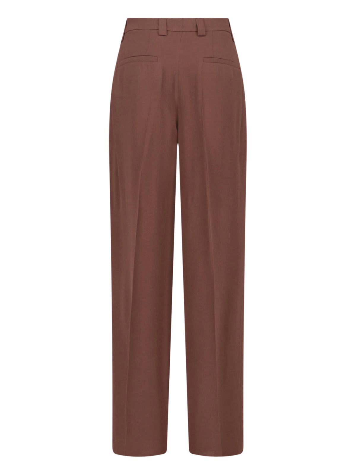 Brown Tailored Silk Blend Pants