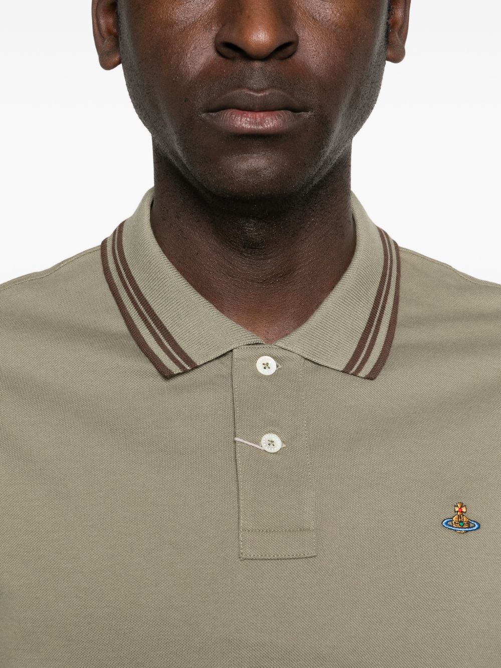 Short-Sleeve Polo Shirt With Ribbed Collar And Striped Accents