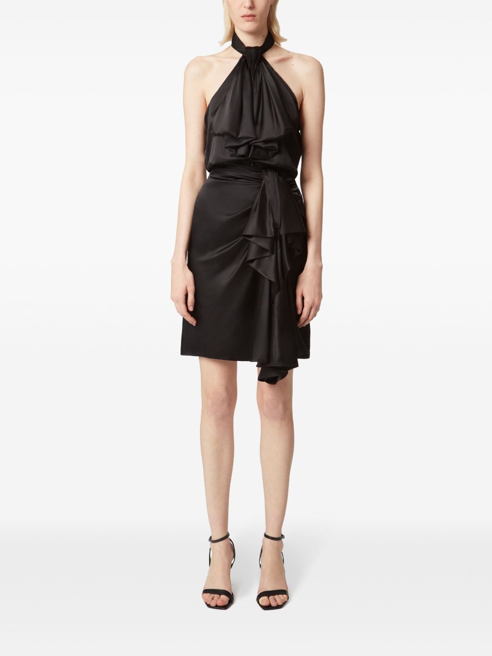 Ruffled Halterneck Top in Silk Blend