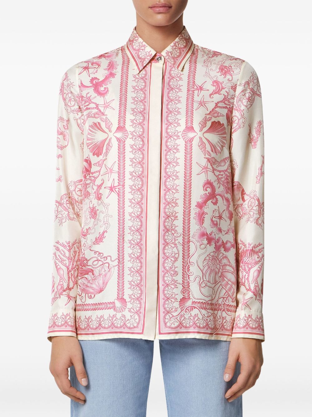 Underwater Barocco Print Long-Sleeved Shirt