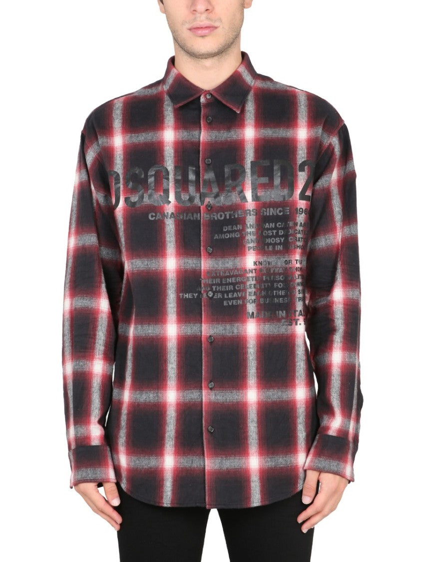 Checkered Logo Print Shirt