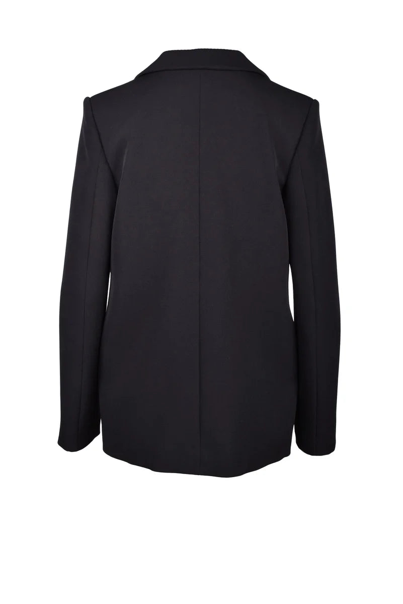 Black Stretch Jacket with Classic Lapel