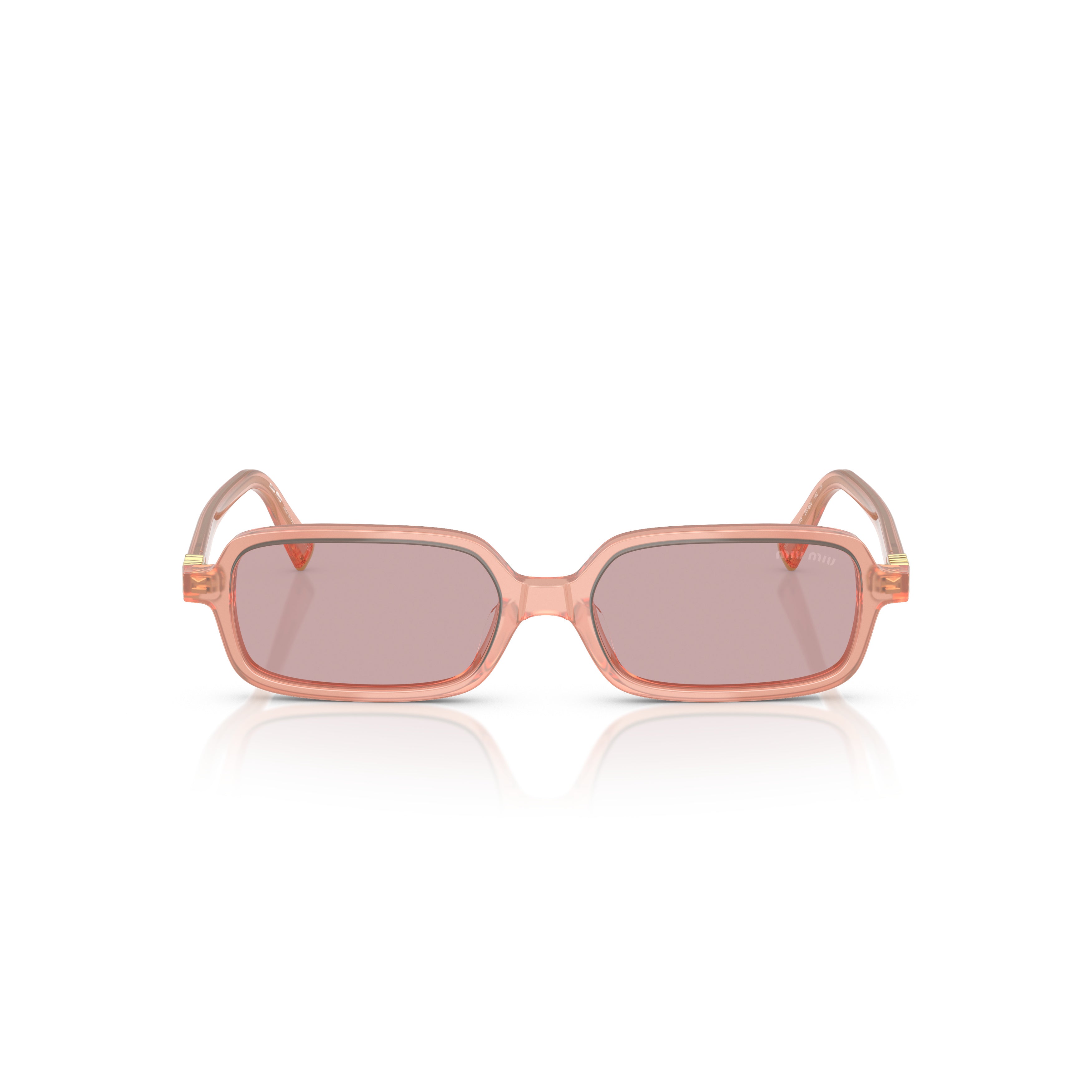 0mu 11zs Translucent Peach Rectangular Sunglasses
