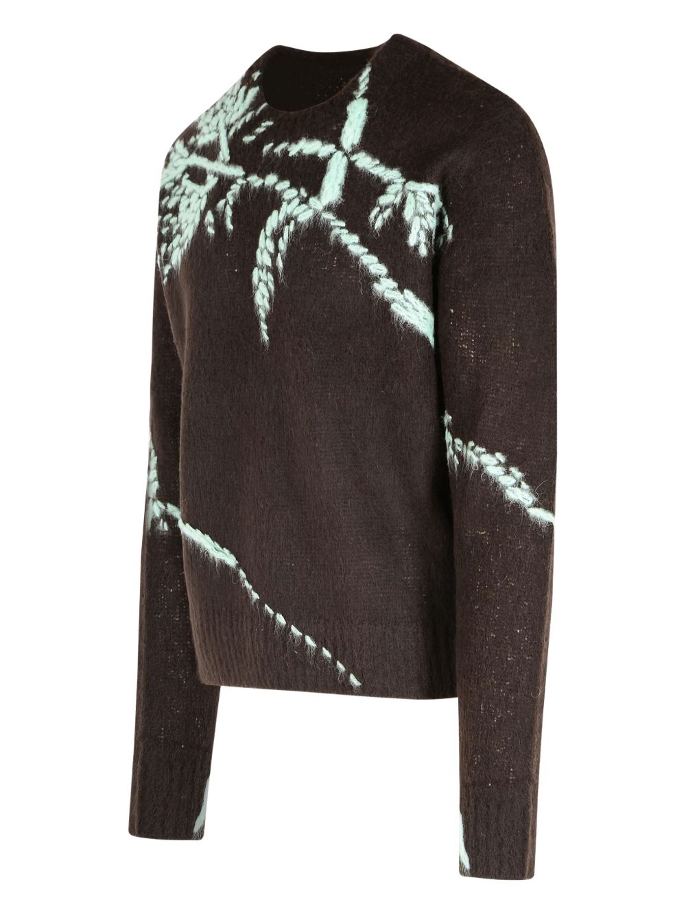 Alpaca-Blend Sweater with Botanical Embroidery