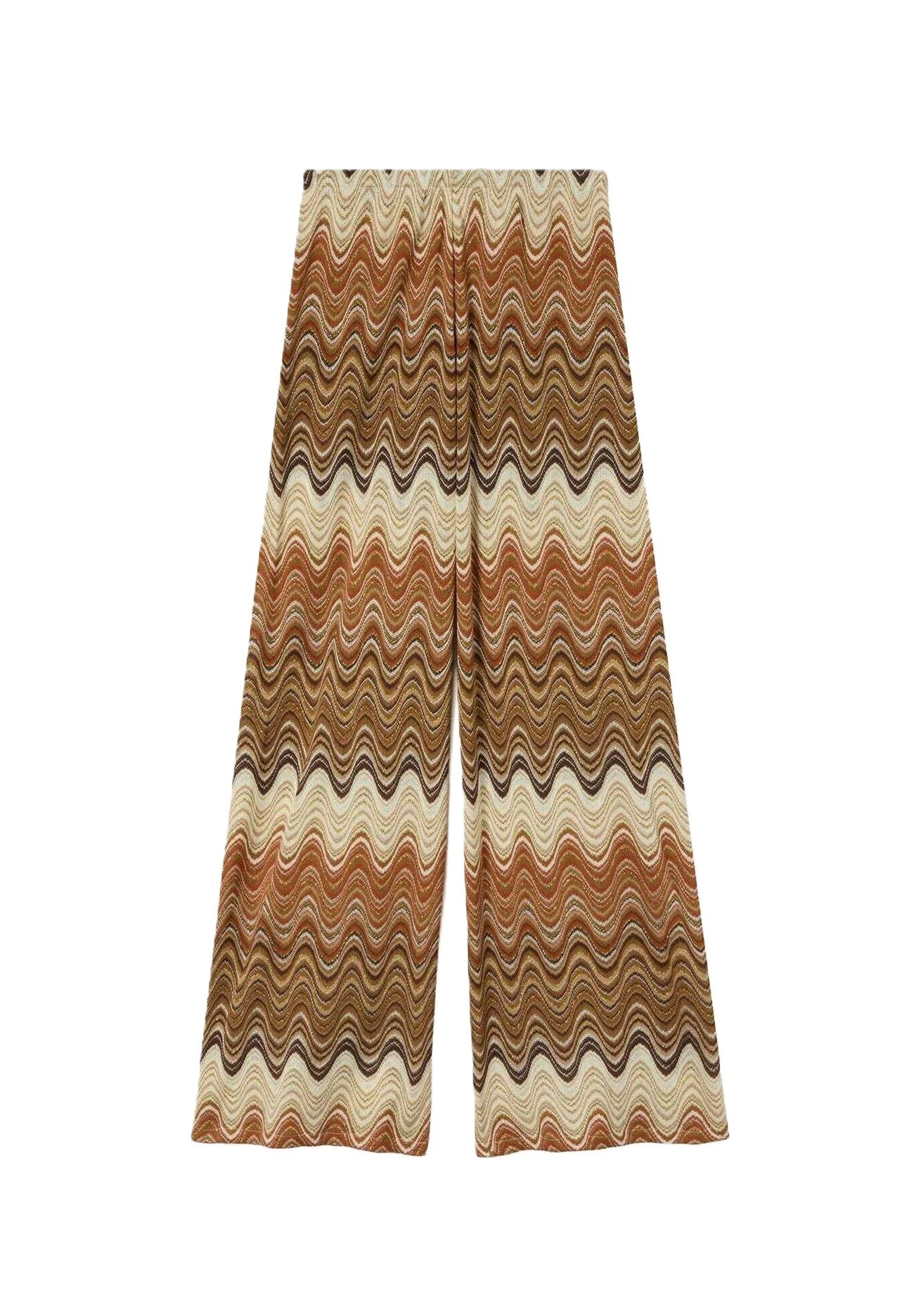 Wavy Multicolored Patterned Wide-Leg Pants