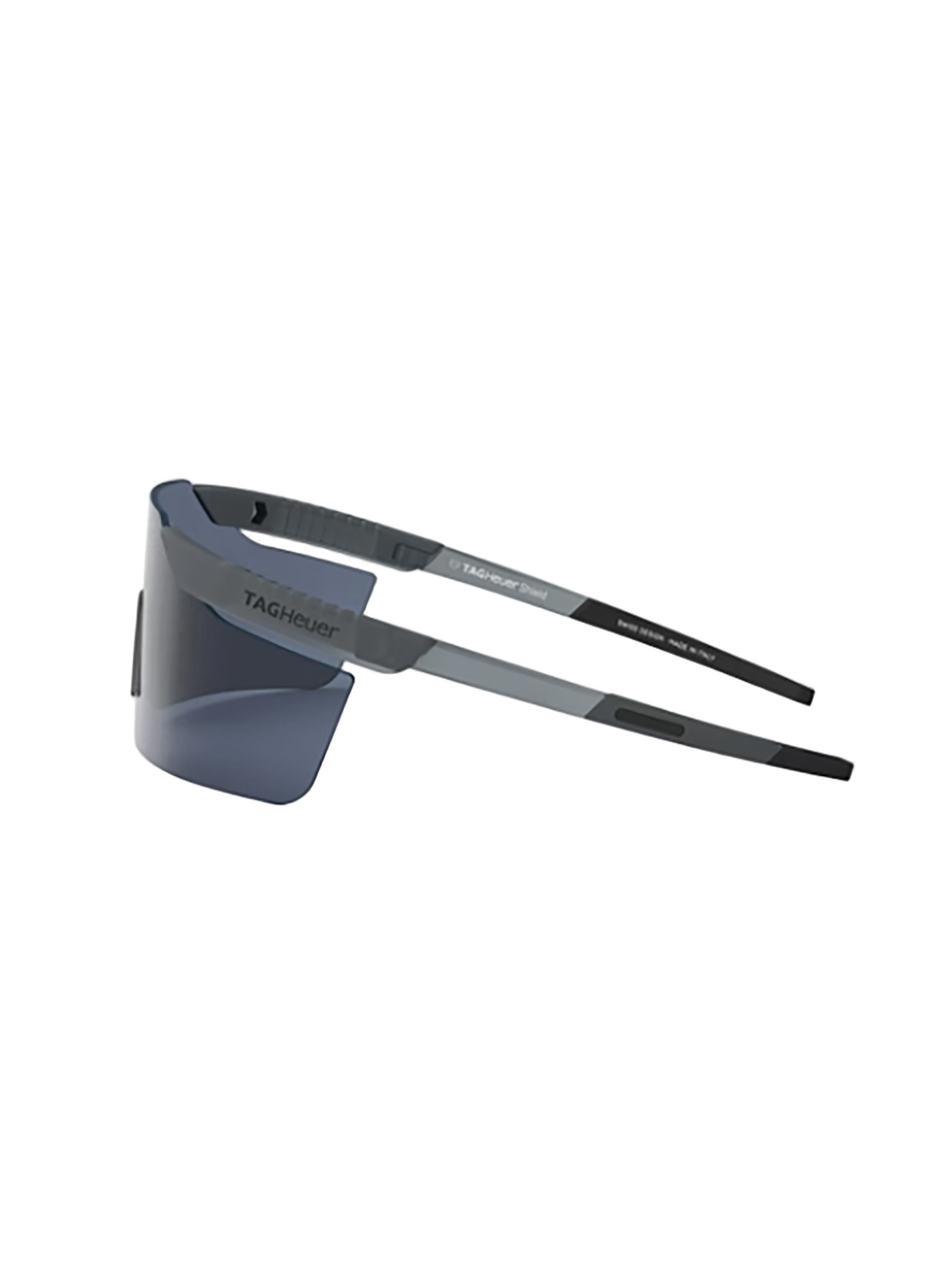 Streamlined Sunglasses With Metallic Finish And Dark Lens
