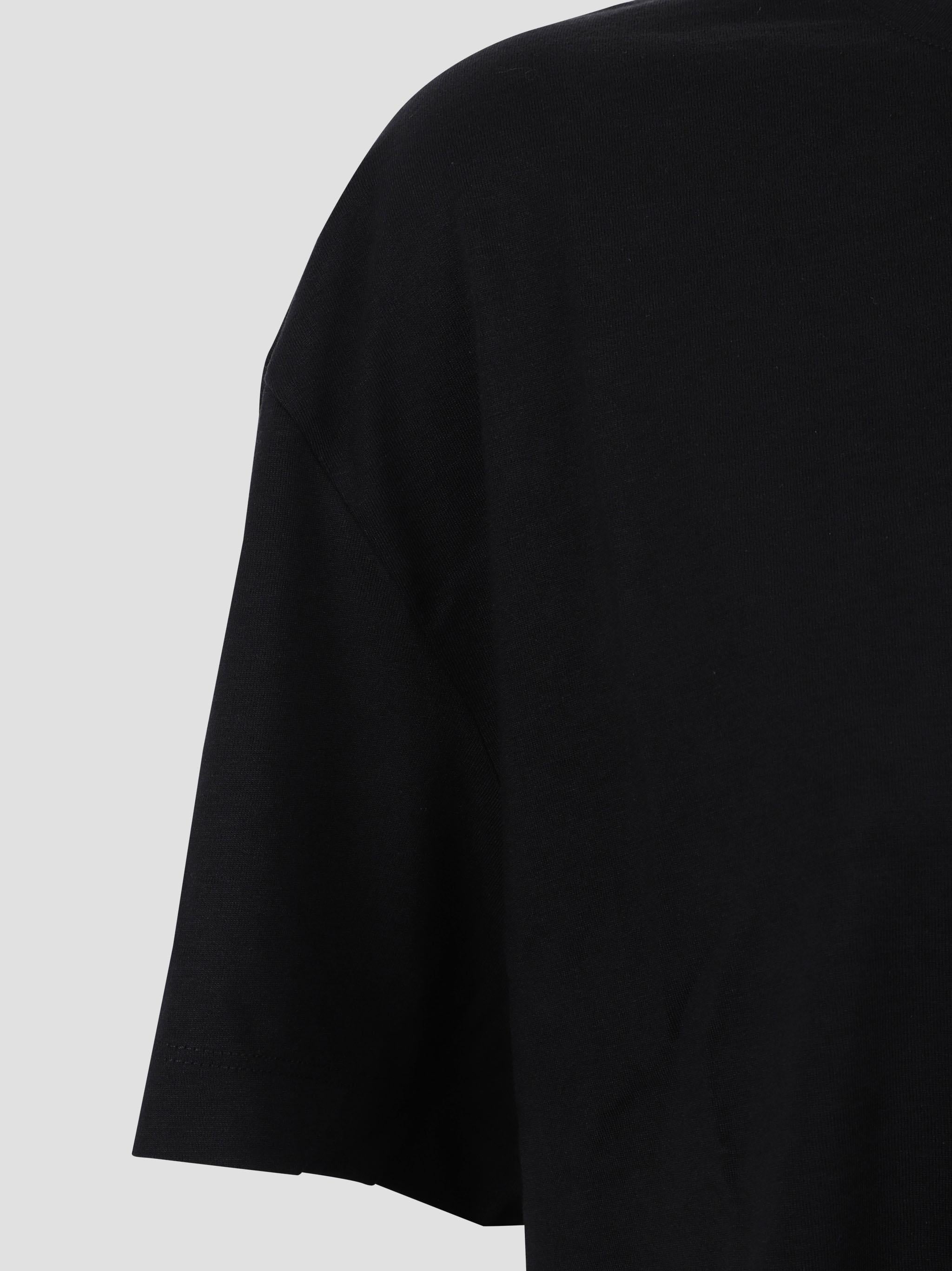 Cropped Black Tee with Minimalist Design