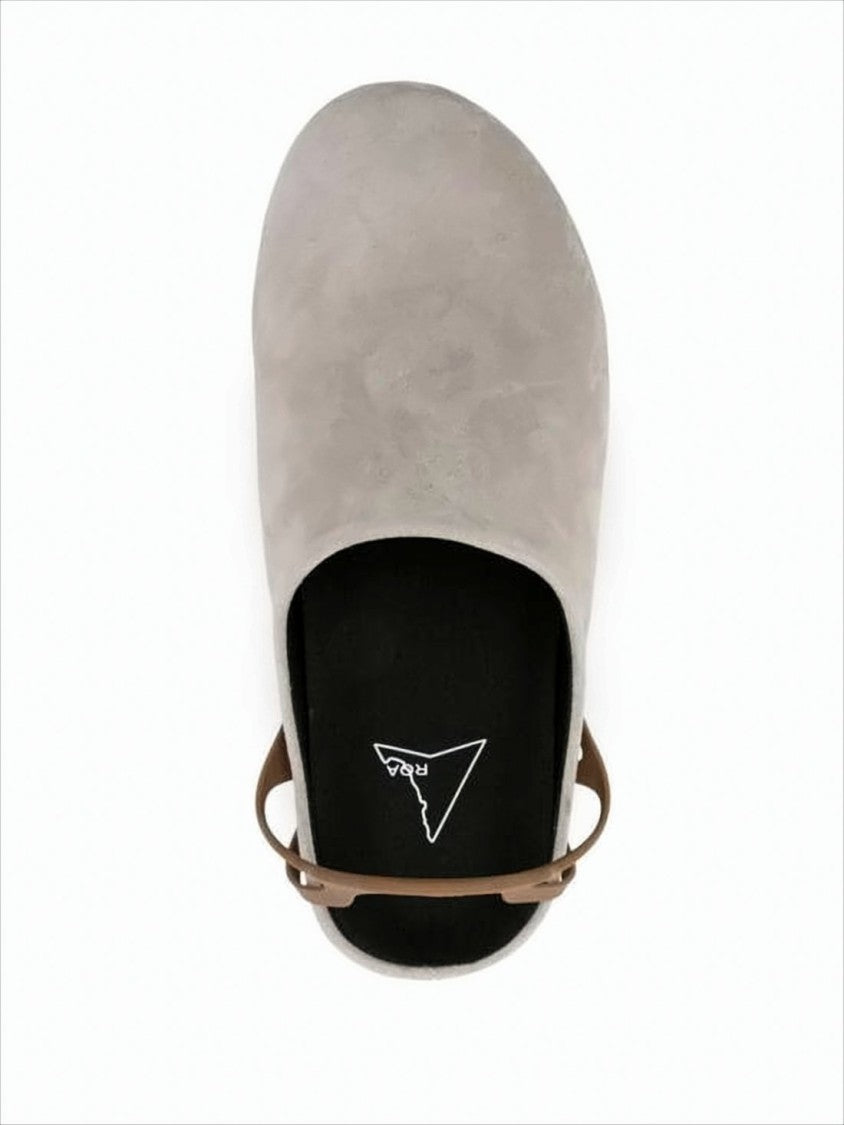 Rounded Toe Shoes with Sculptural Heel Strap