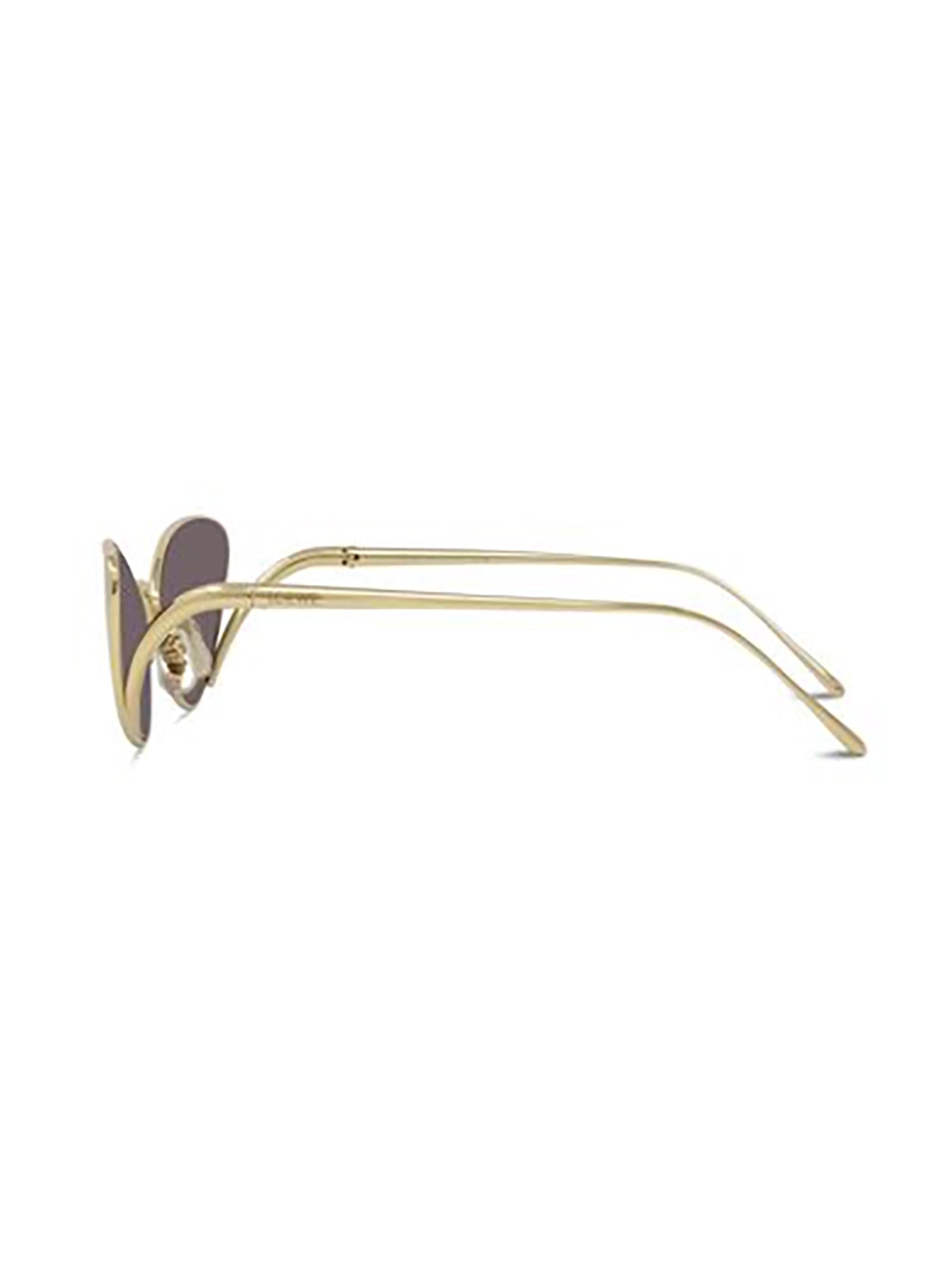 Metallic Gold Cat-Eye Sunglasses with Elongated Lenses