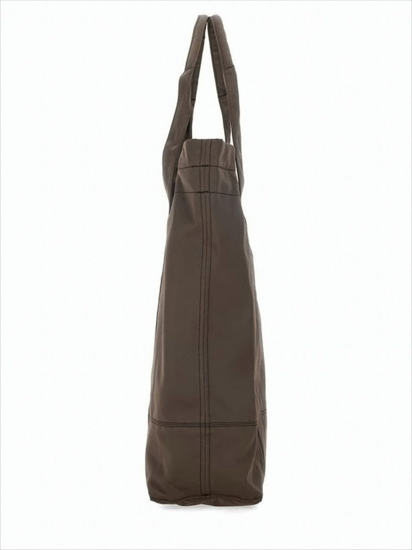 Brown Structured Tote Bag with Reinforced Stitching