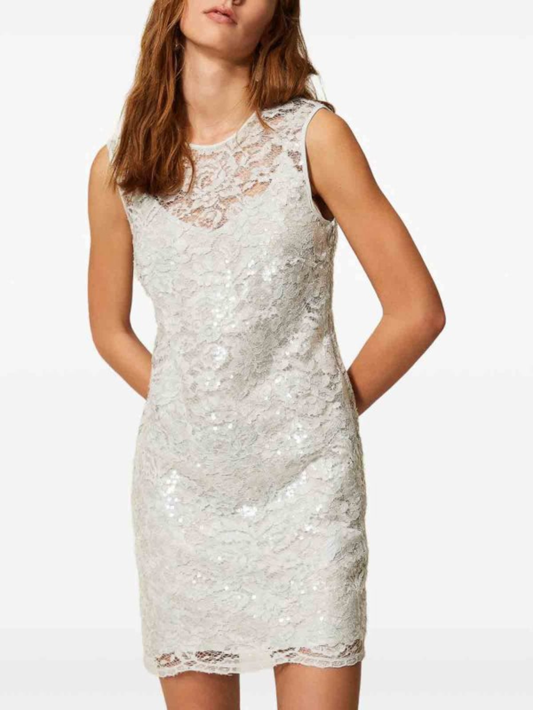 Mini Dress with Delicate Lace Overlay