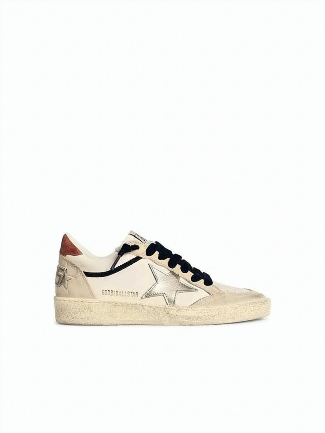 Distressed Off-White Leather Low-Top Sneakers