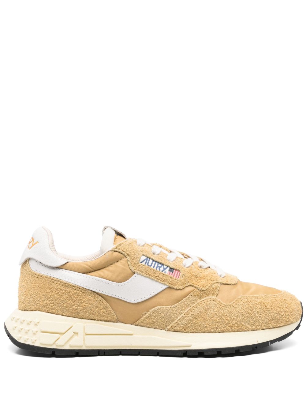 Beige Sneakers with Logo-Embellished Side Panels