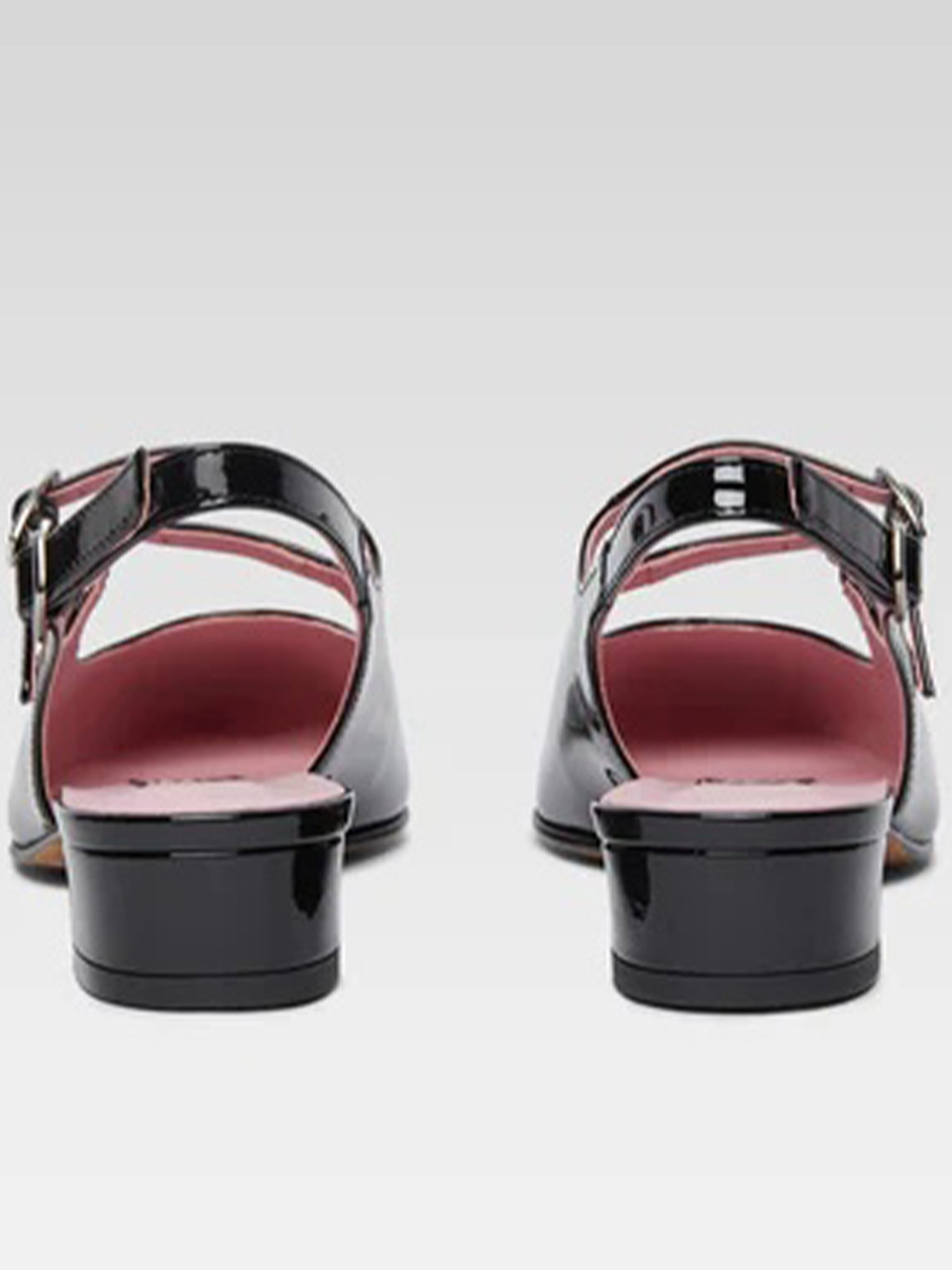 Peche Glossy Black Patent Slingback Flats