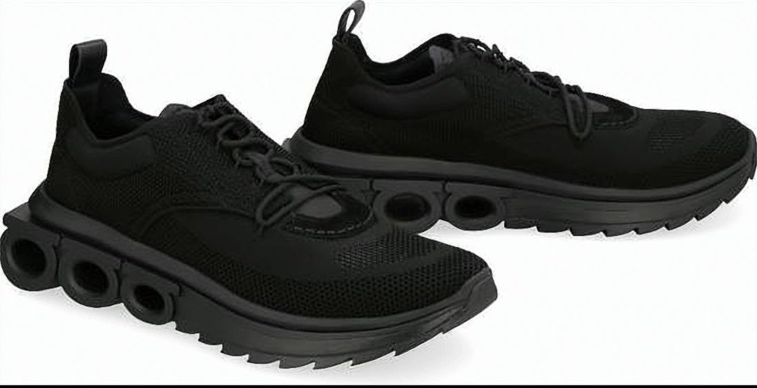 All-Black Sole Sneakers with Suede