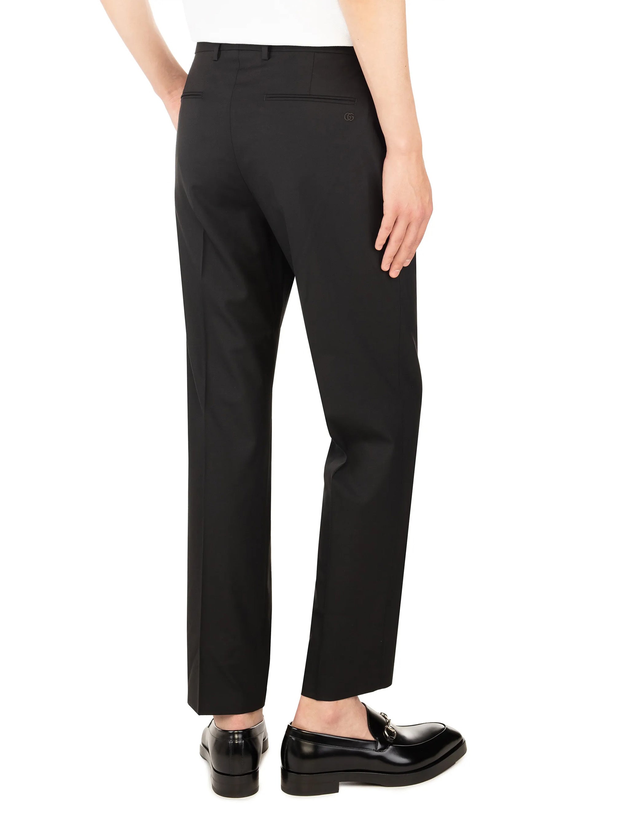 Black Tailored Straight-Leg Minimalist Pants