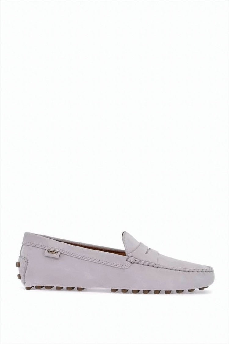 Suede Loafer with Penny Strap and Rubber Grips