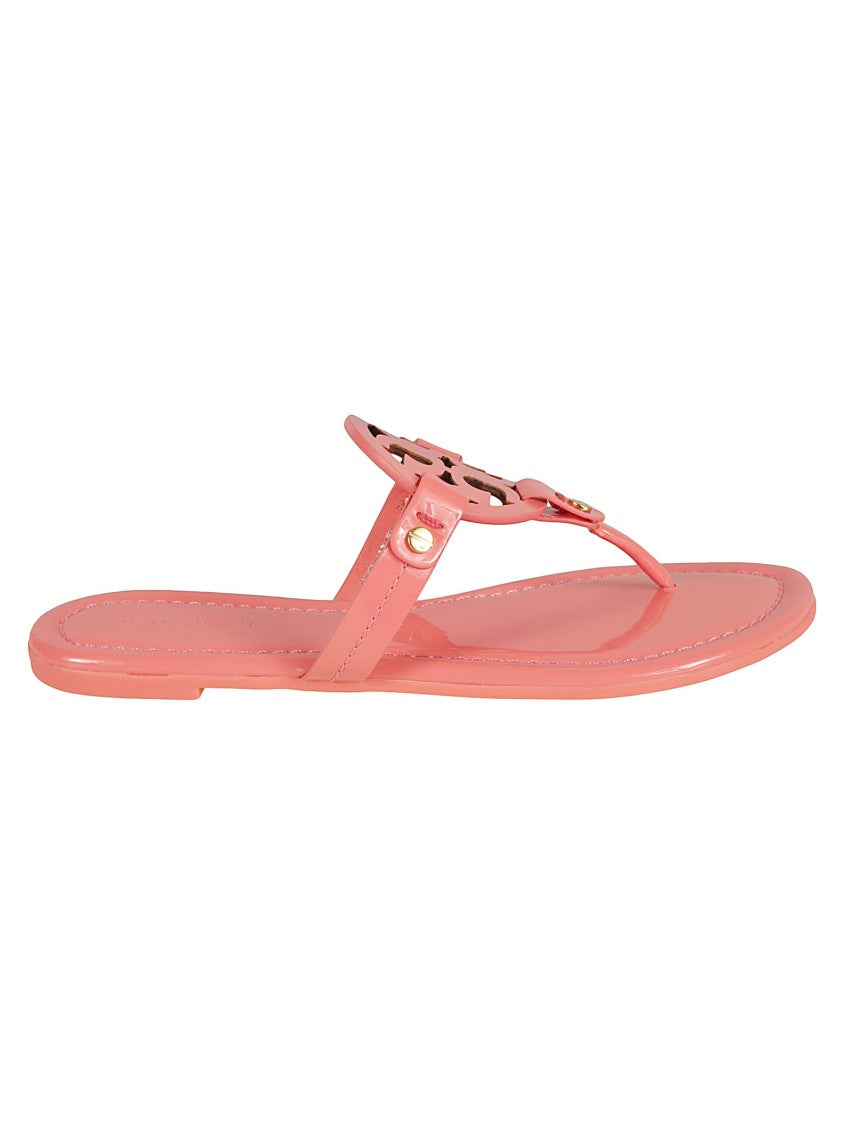 Minimalist Thong Sandals With Logo Embellishment