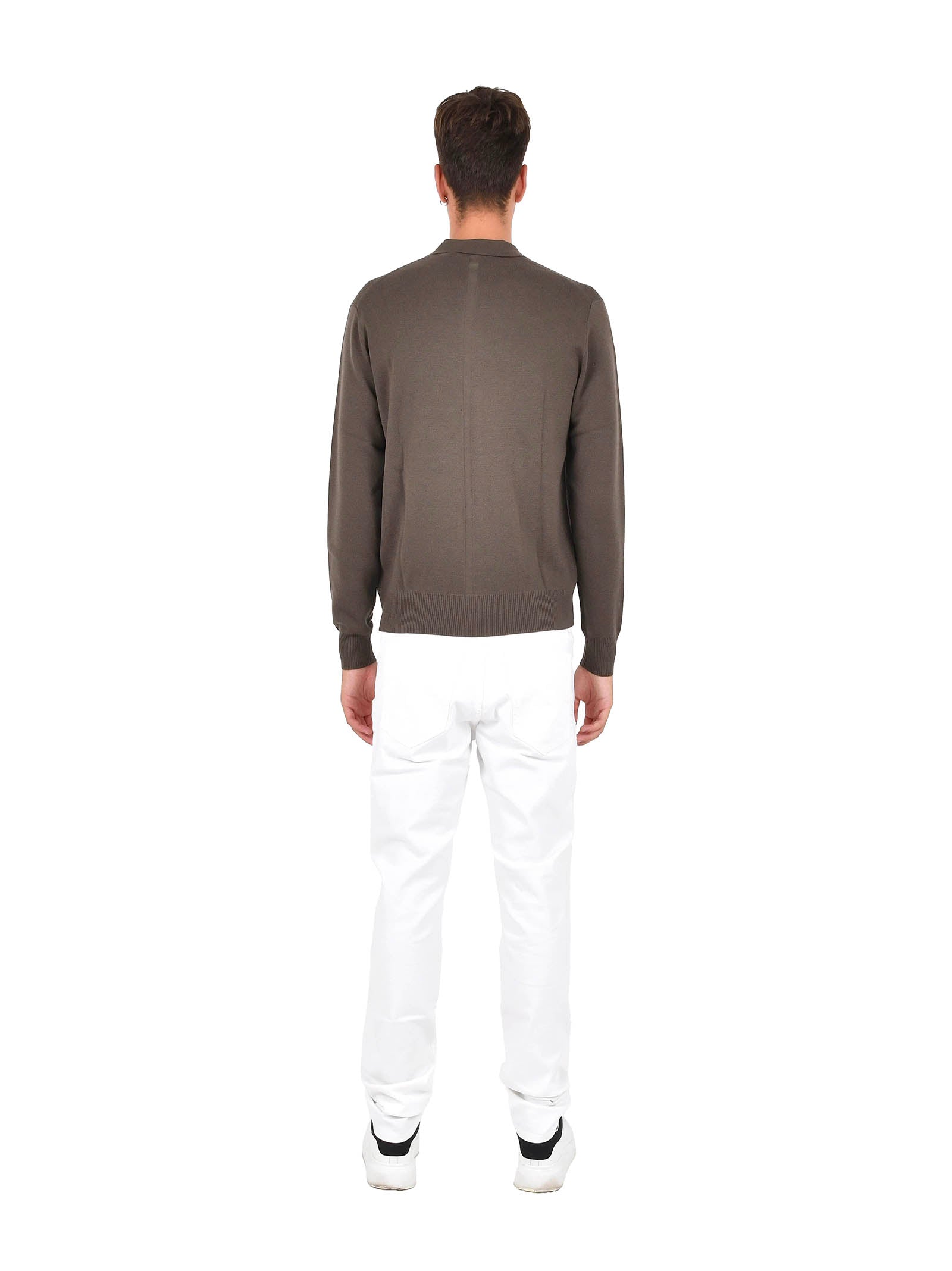 Dove Grey Wool Knit Cardigan