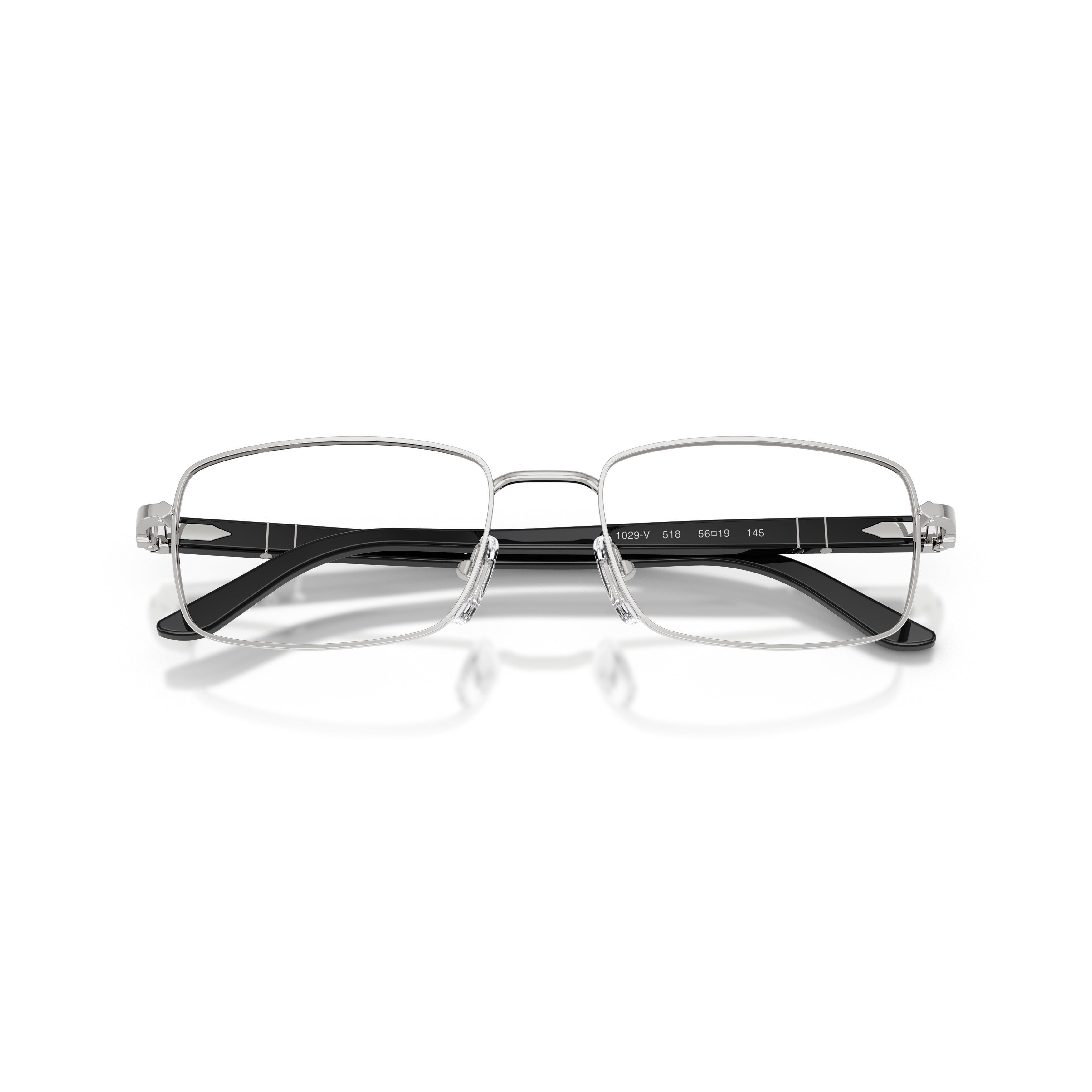 0po1029v  Rectangular Metal Frame Eyeglasses with Adjustable Nose Pads