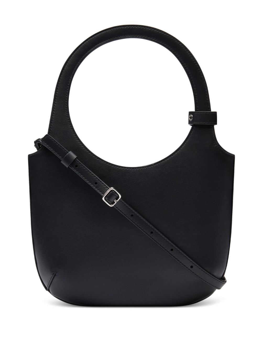 Grained Black Calf Leather Handbag