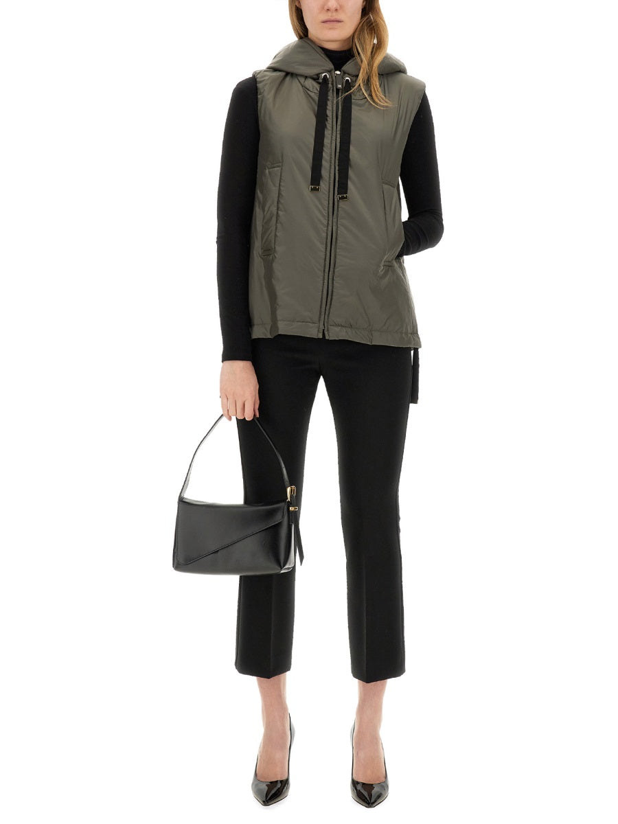 Smooth Waterproof Vest With Hood And Zipper Closure