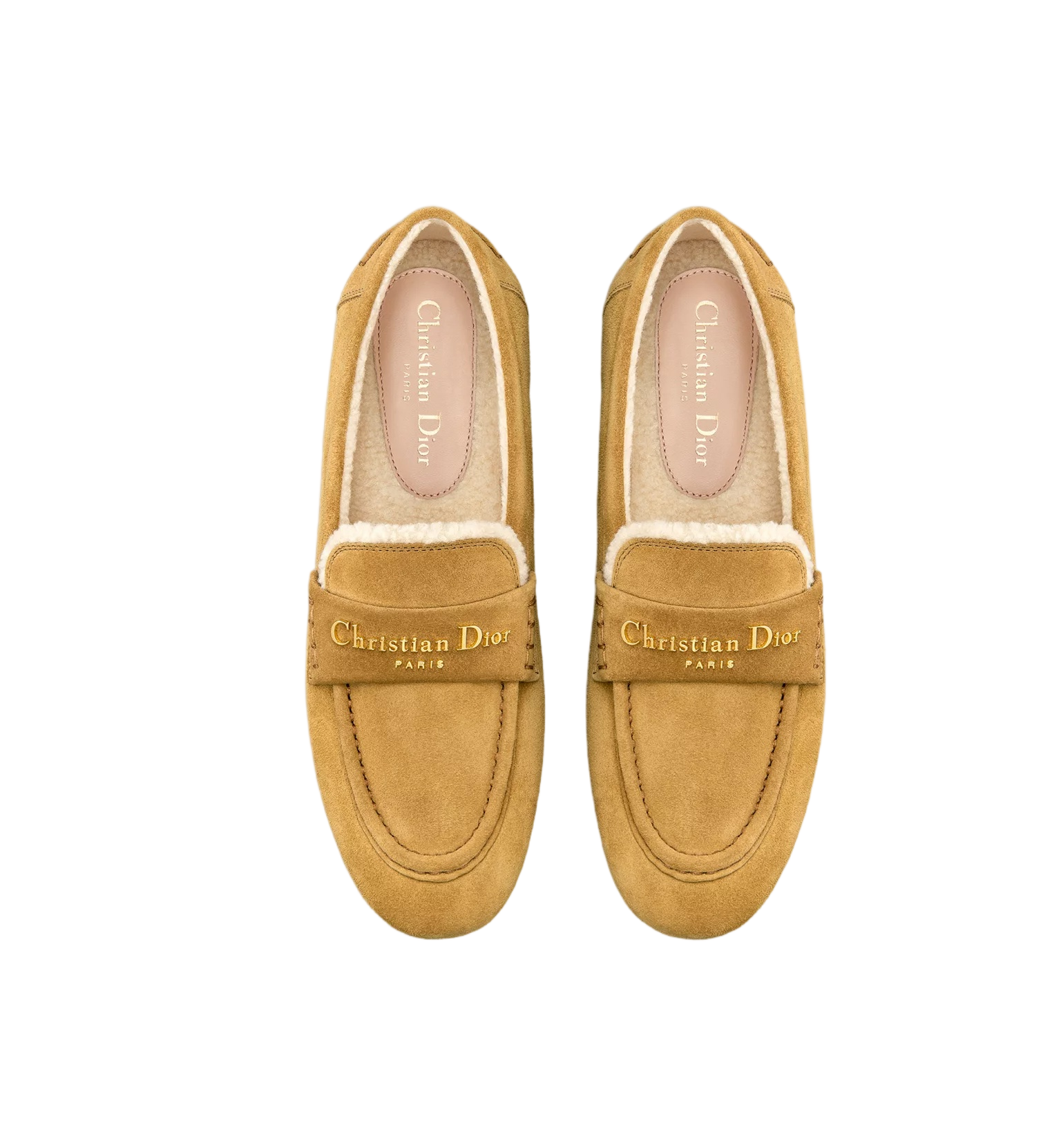 Tan Classic Suede Shearling Lined Loafers