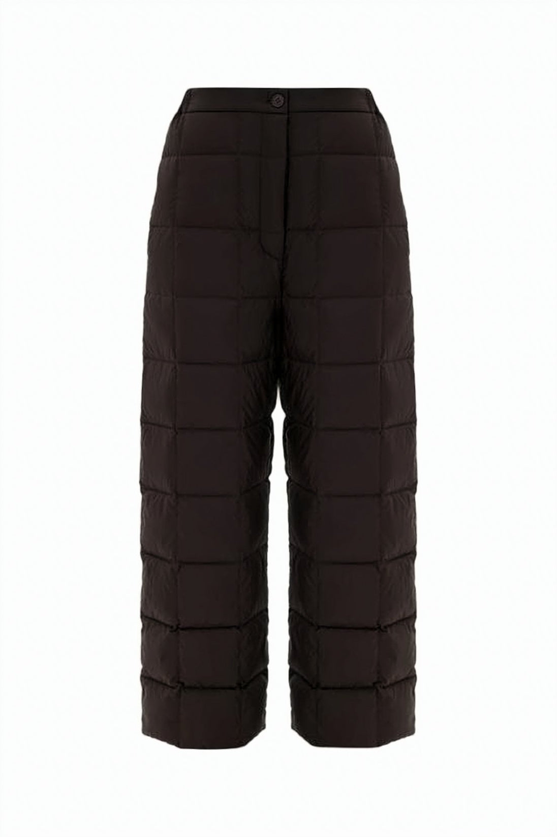 Padded Straight-Cut Pants with Quilted Design