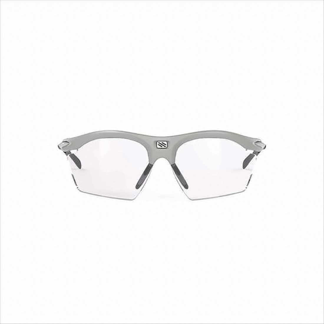 Semi-Rimless Matte Grey Sunglasses with Light Purple Lenses