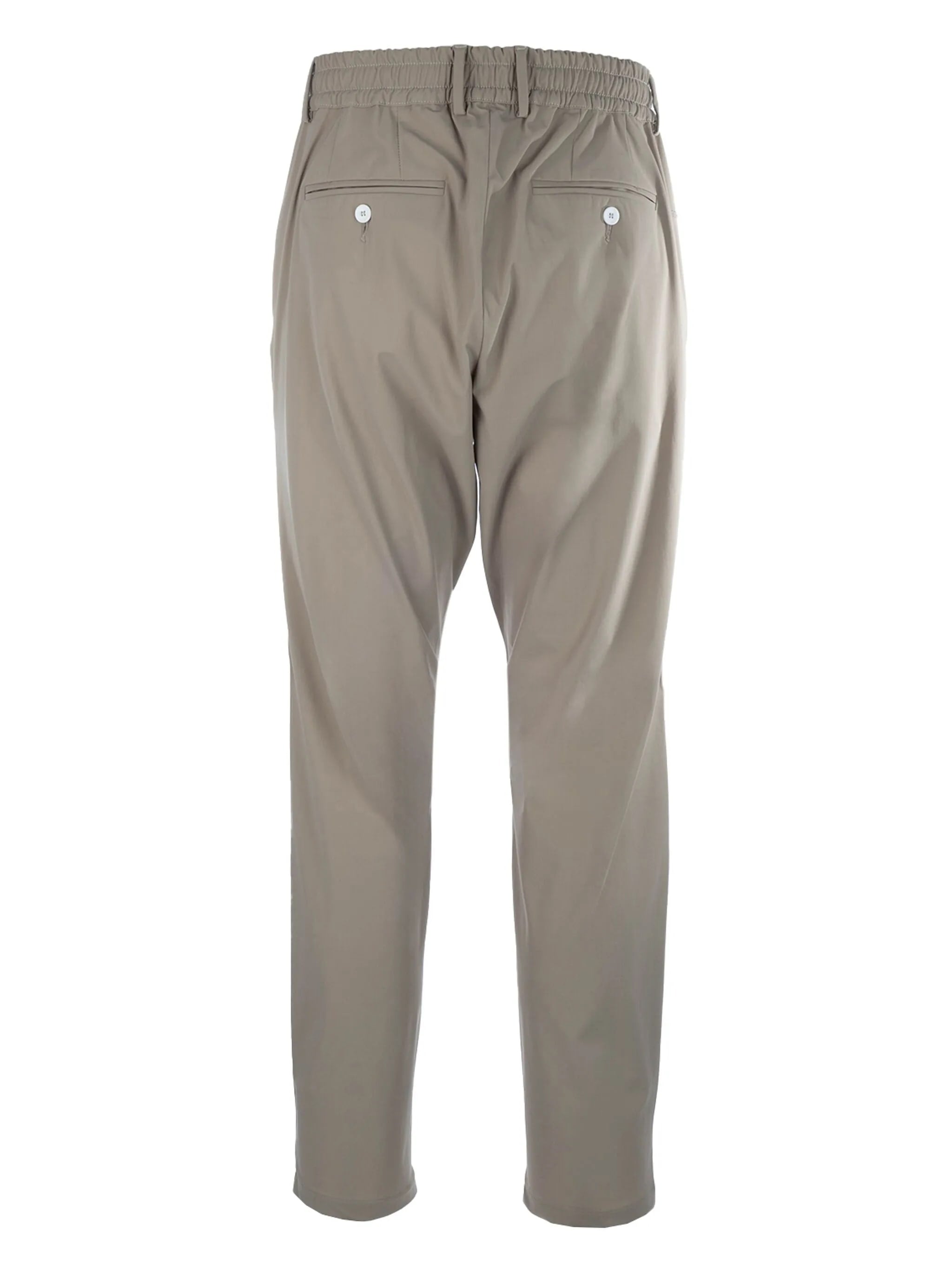 Muted Beige Relaxed Fit Tapered Trousers