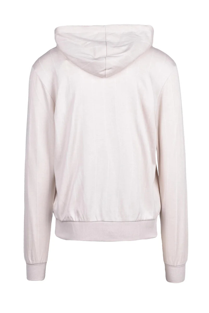 Cotton Cashmere Silk Zip Sweatshirt - Beige