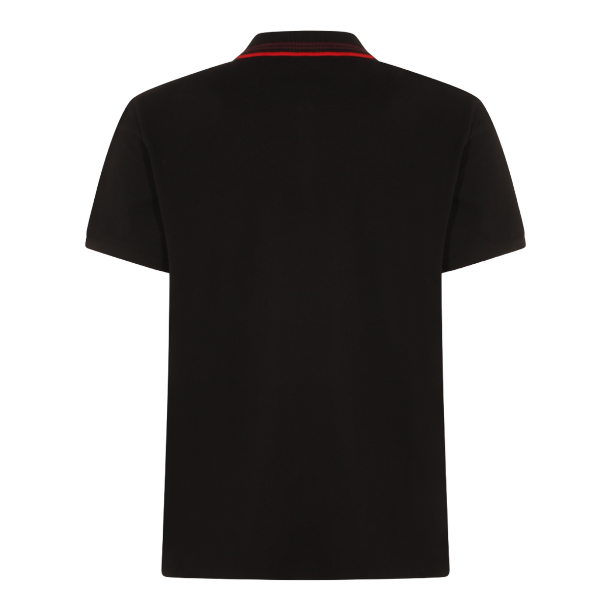 Classic Black Polo with Ribbed Stripes