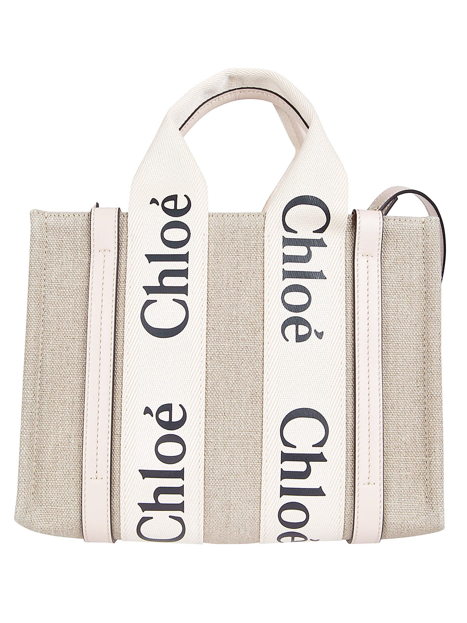 Rectangular Structured Bag in Natural Beige Linen