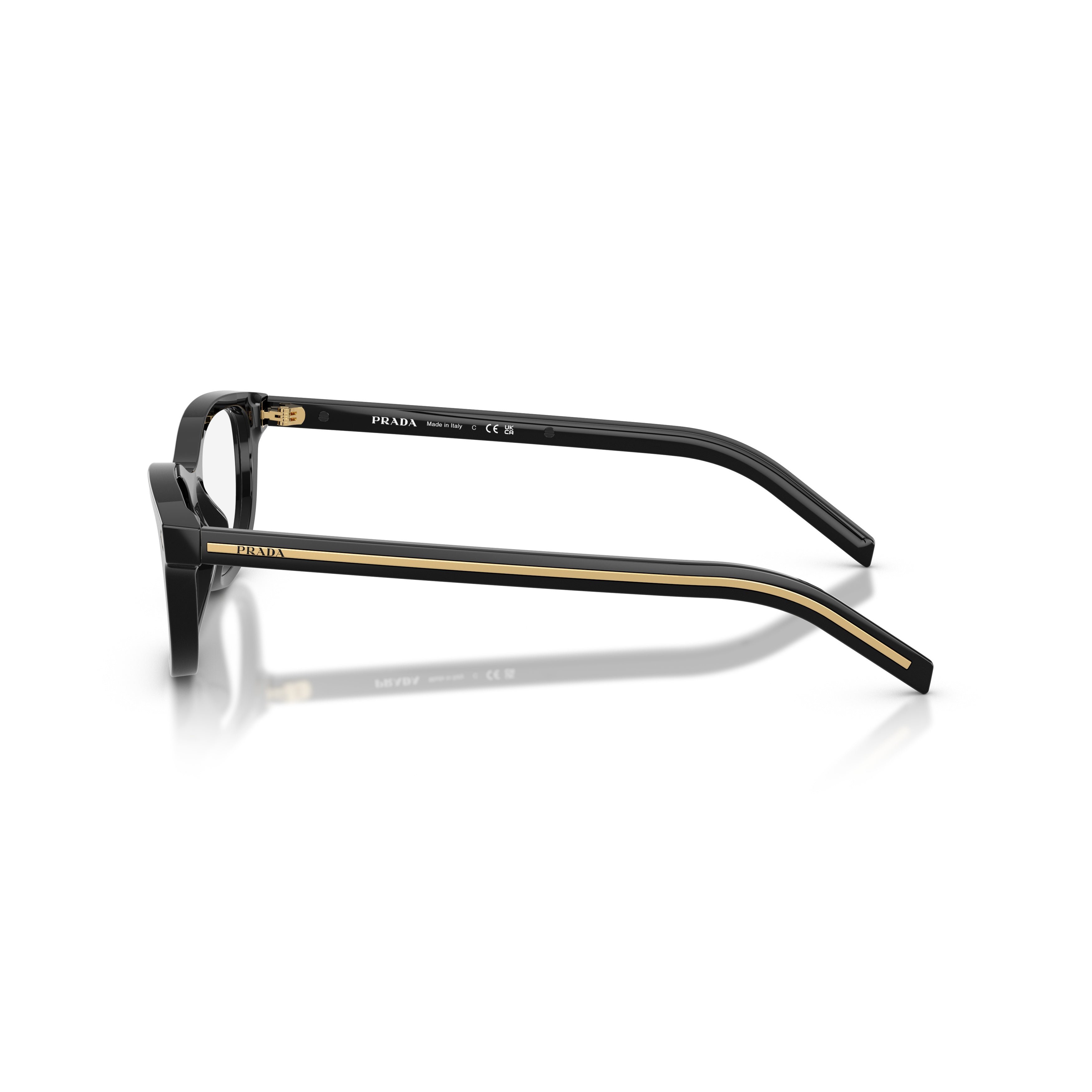 0pr D01vu Rectangular Black Acetate Eyeglasses