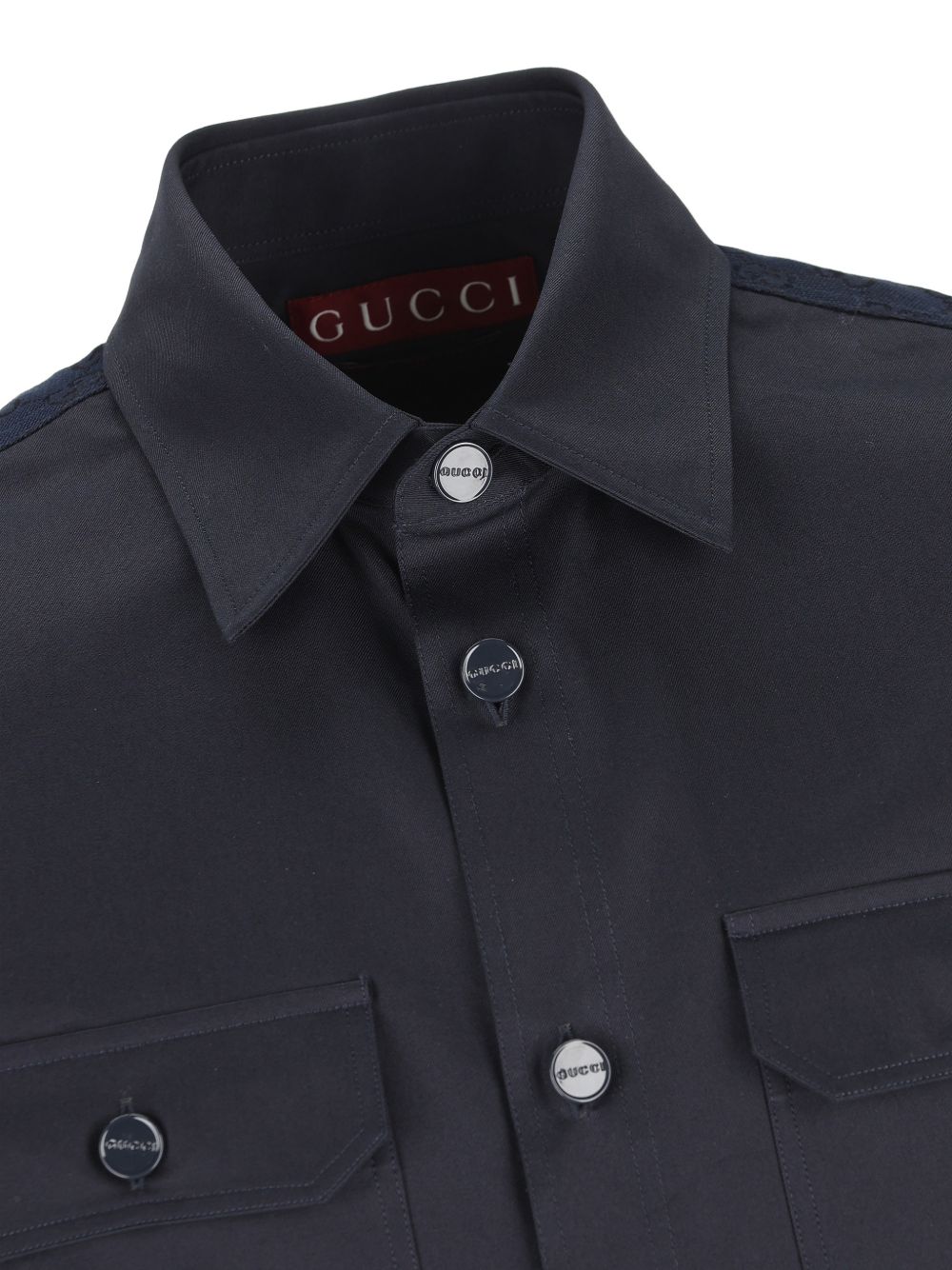 Structured Collar Button-Down Shirt With Chest Pockets