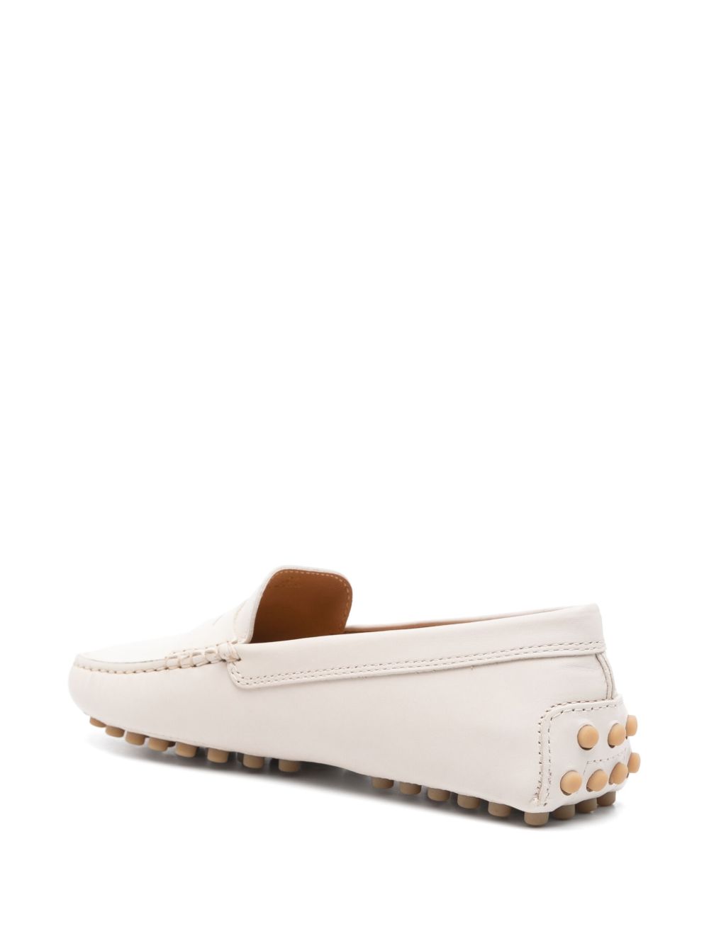 Calfskin Leather Flats with Pebbled Sole