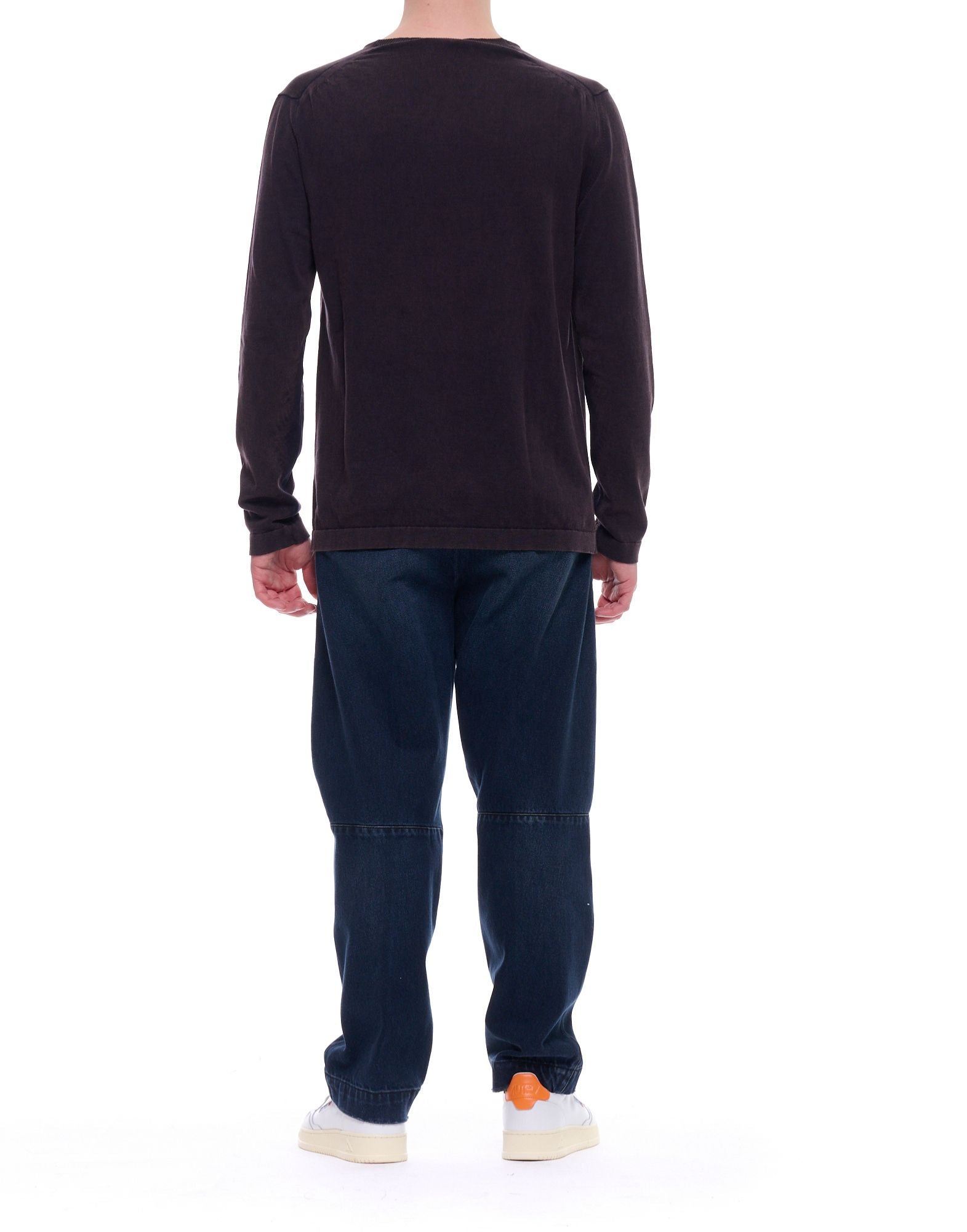 Dark Brown Lightweight Cotton Long Sleeve Top