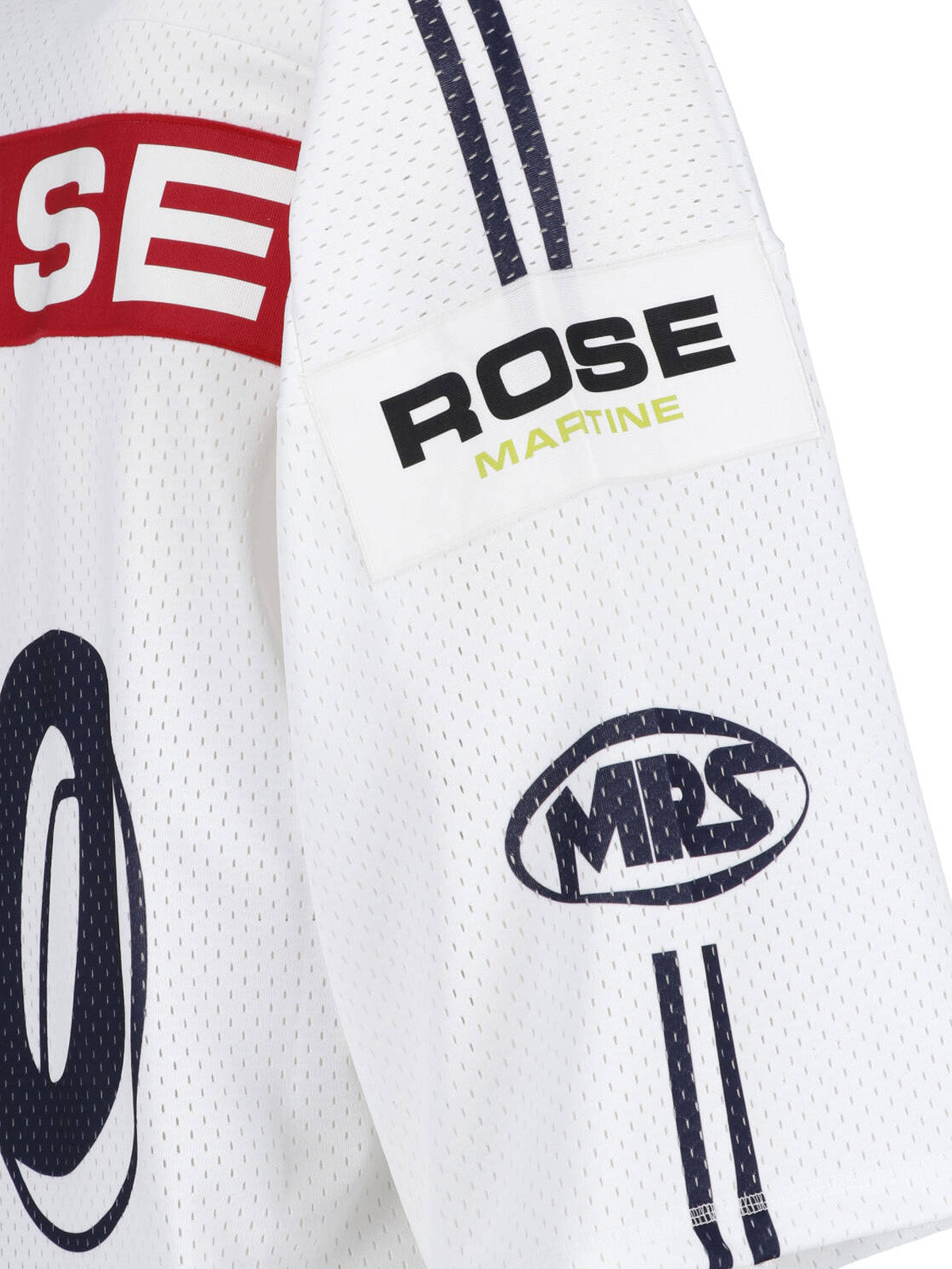 White Relaxed Fit Graphic Sports Jersey
