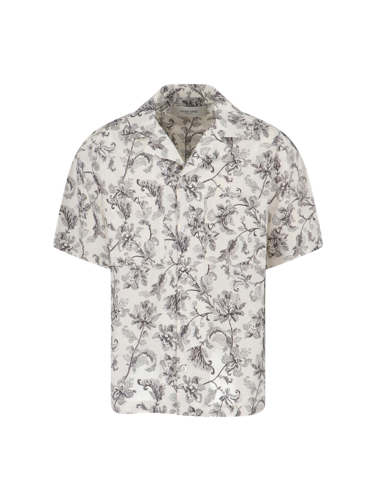 Crisp White Button-Down Shirt with Structured Collar
