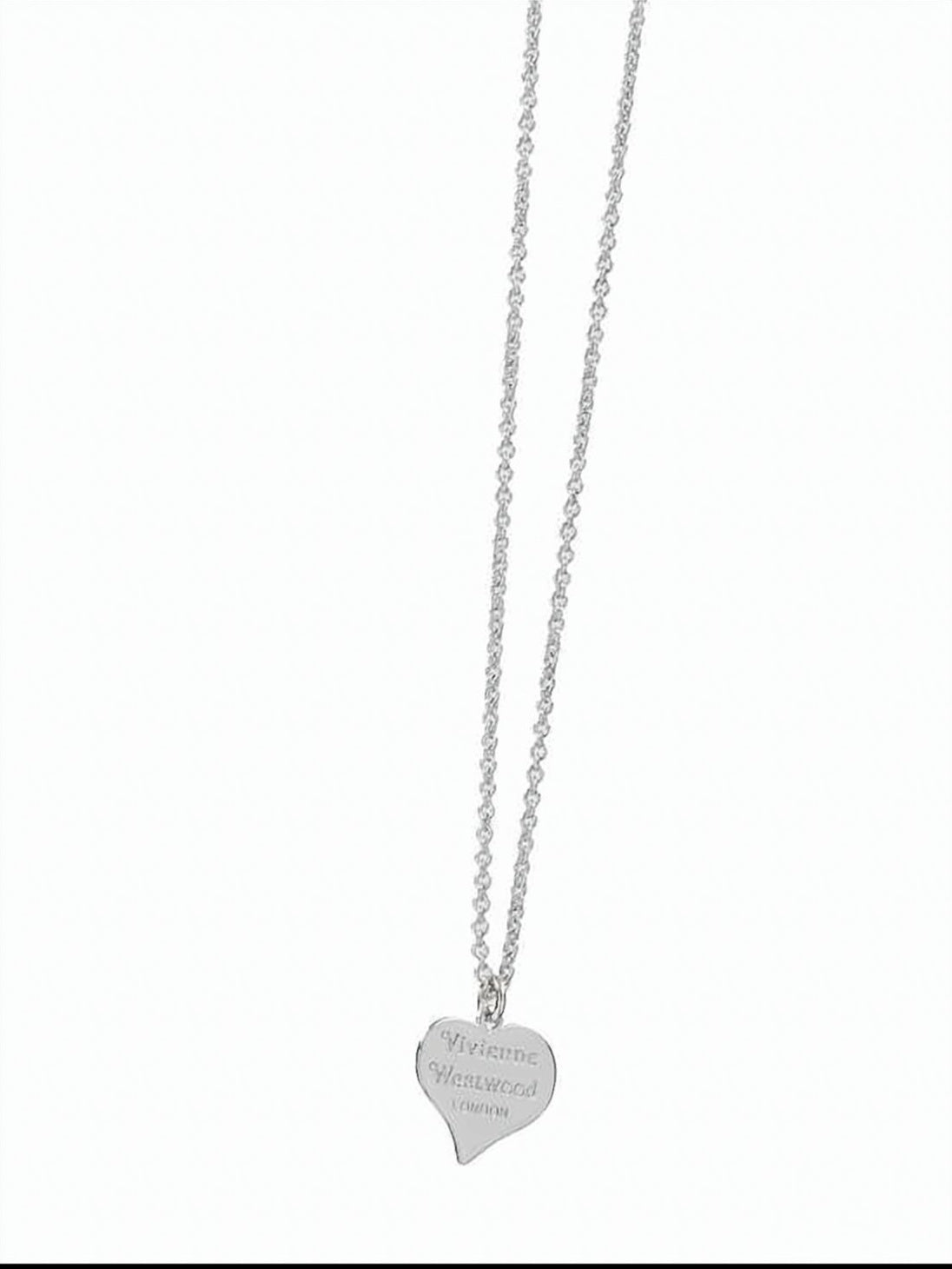 Platinum Gold Heart-Shaped Pendant Necklace