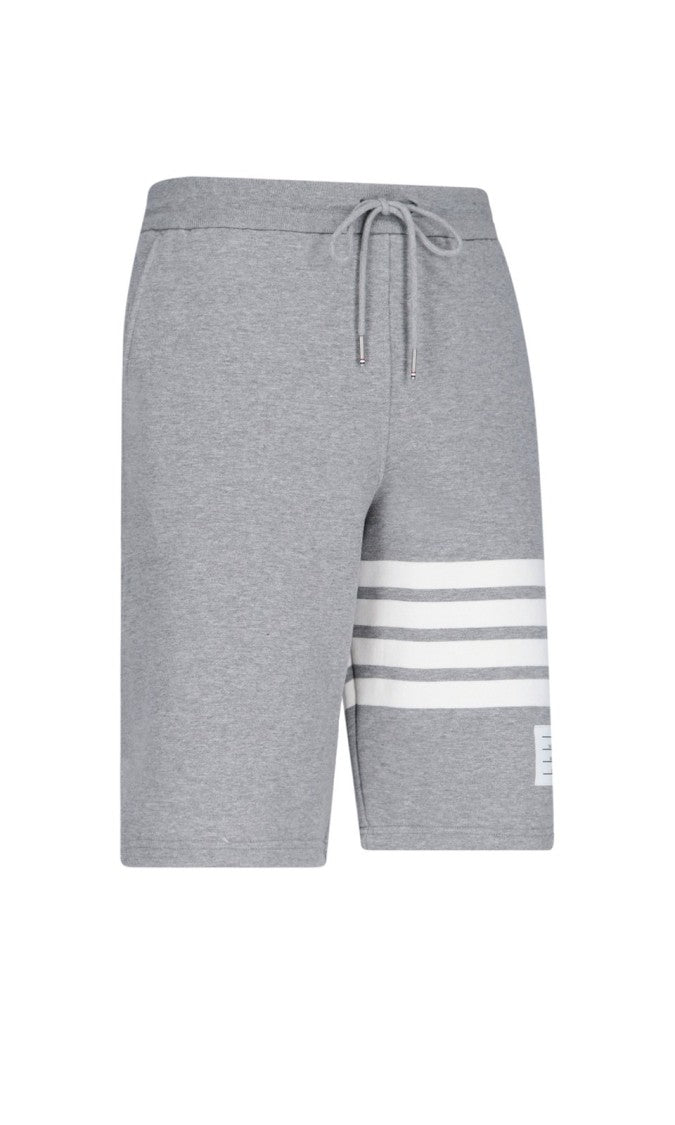 Tailored Grey Cotton Shorts With Practical Pockets