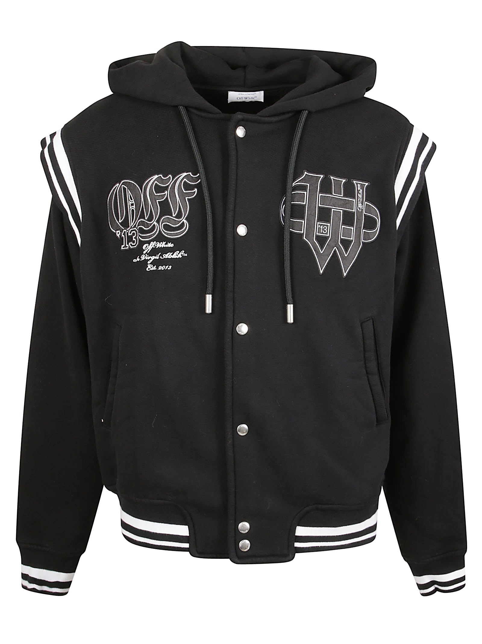 Oversized Black Cotton Jersey Hoodie