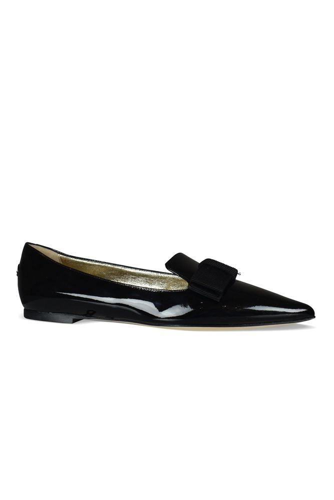 Patent Leather Ballerinas With Front Knot
