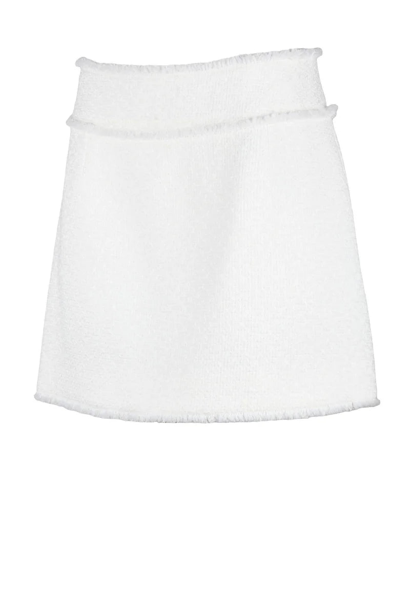 Bouclé Mini Skirt - White