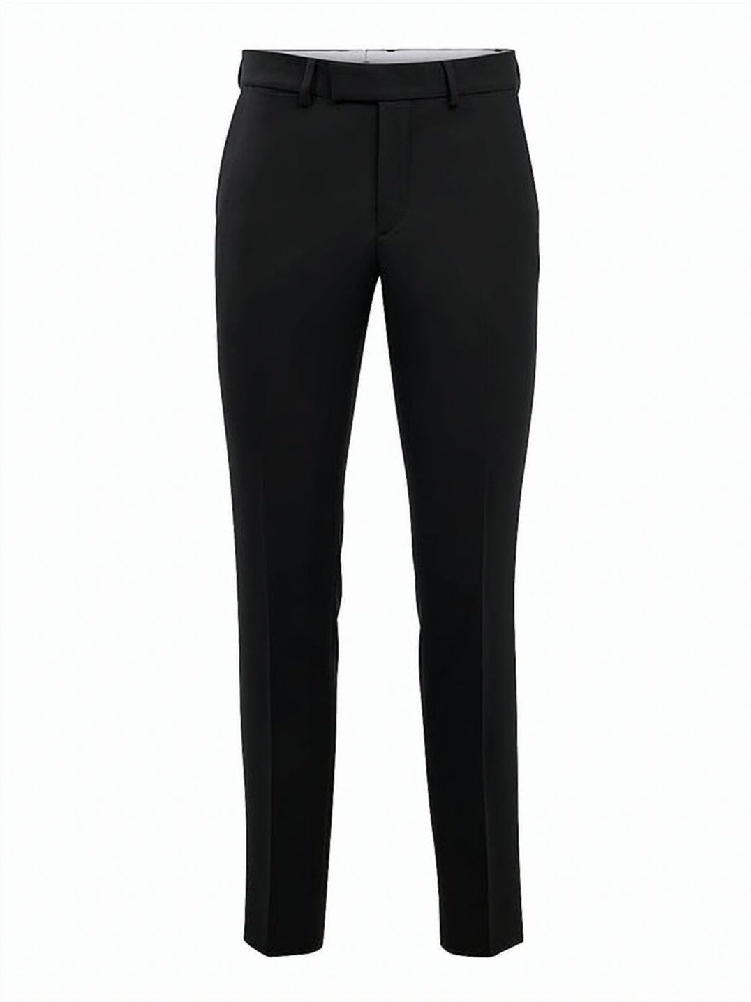 Tailored Straight Pants with Mid-Rise Waist and Belt Loops