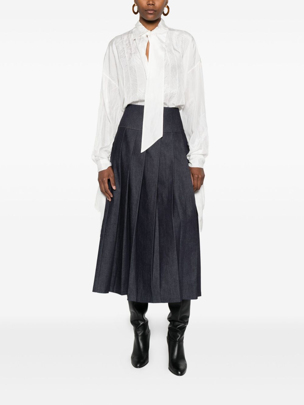 Silk Blouse with Tie Neck