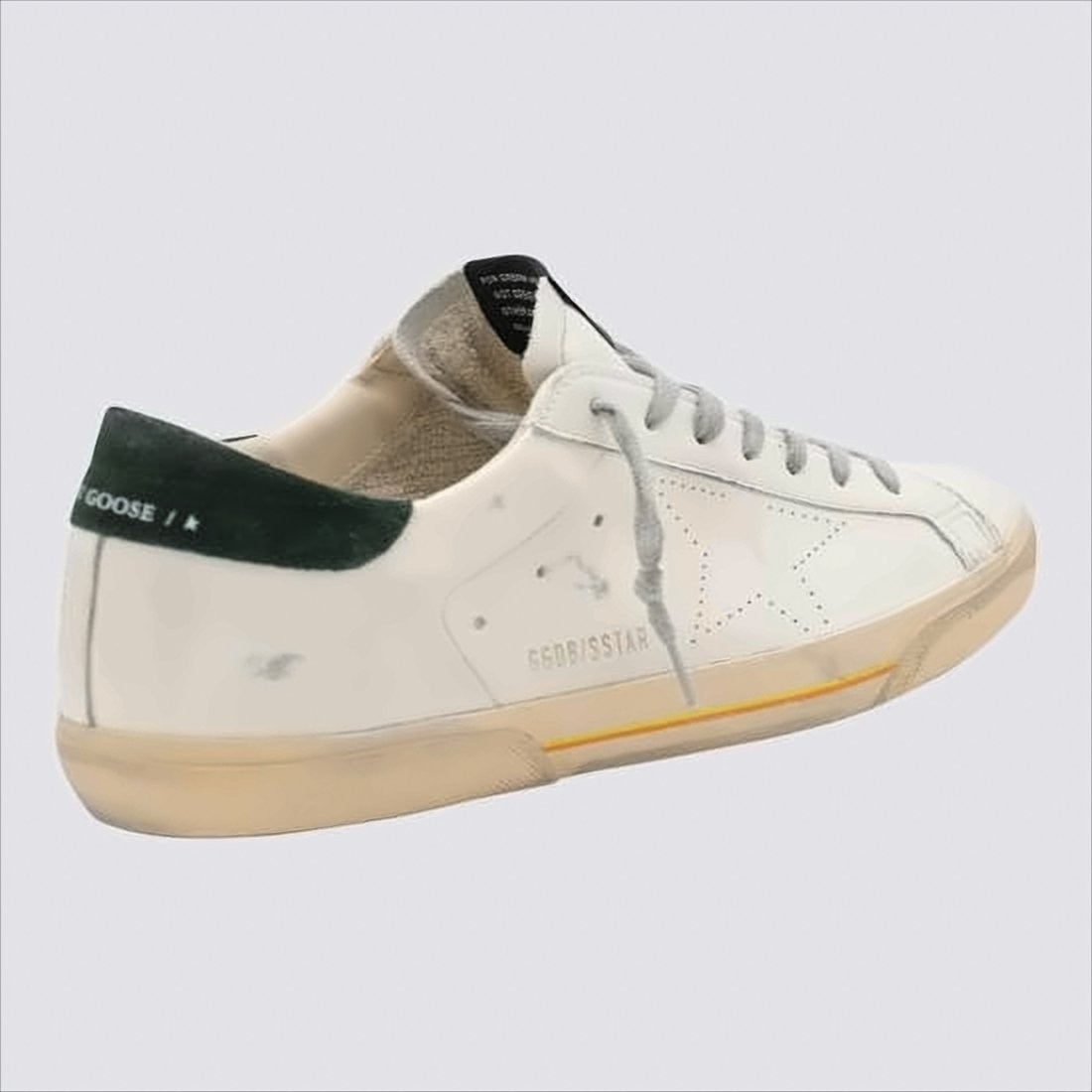 Low-Top White Leather Sneakers with Distressed Finish