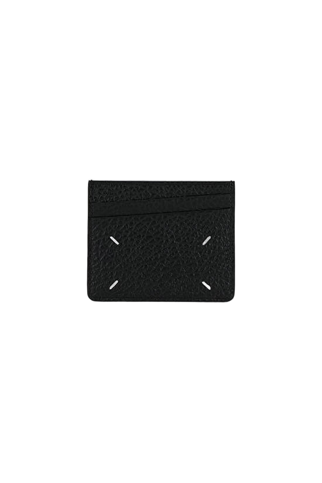 Textured Calf Leather Cardholder with Signature Stitches